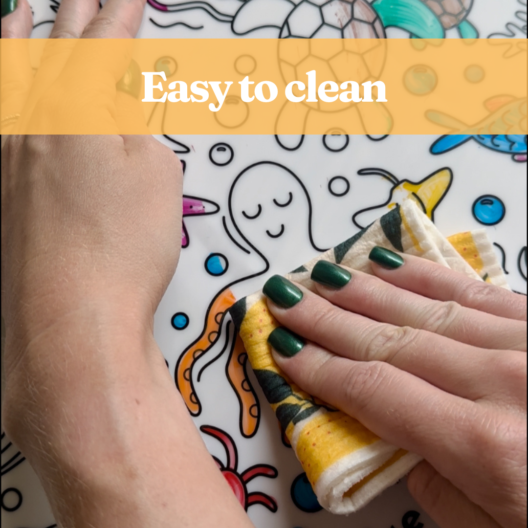 Reusable Coloring Mat and Dry Erase Marker Set - Busy Town