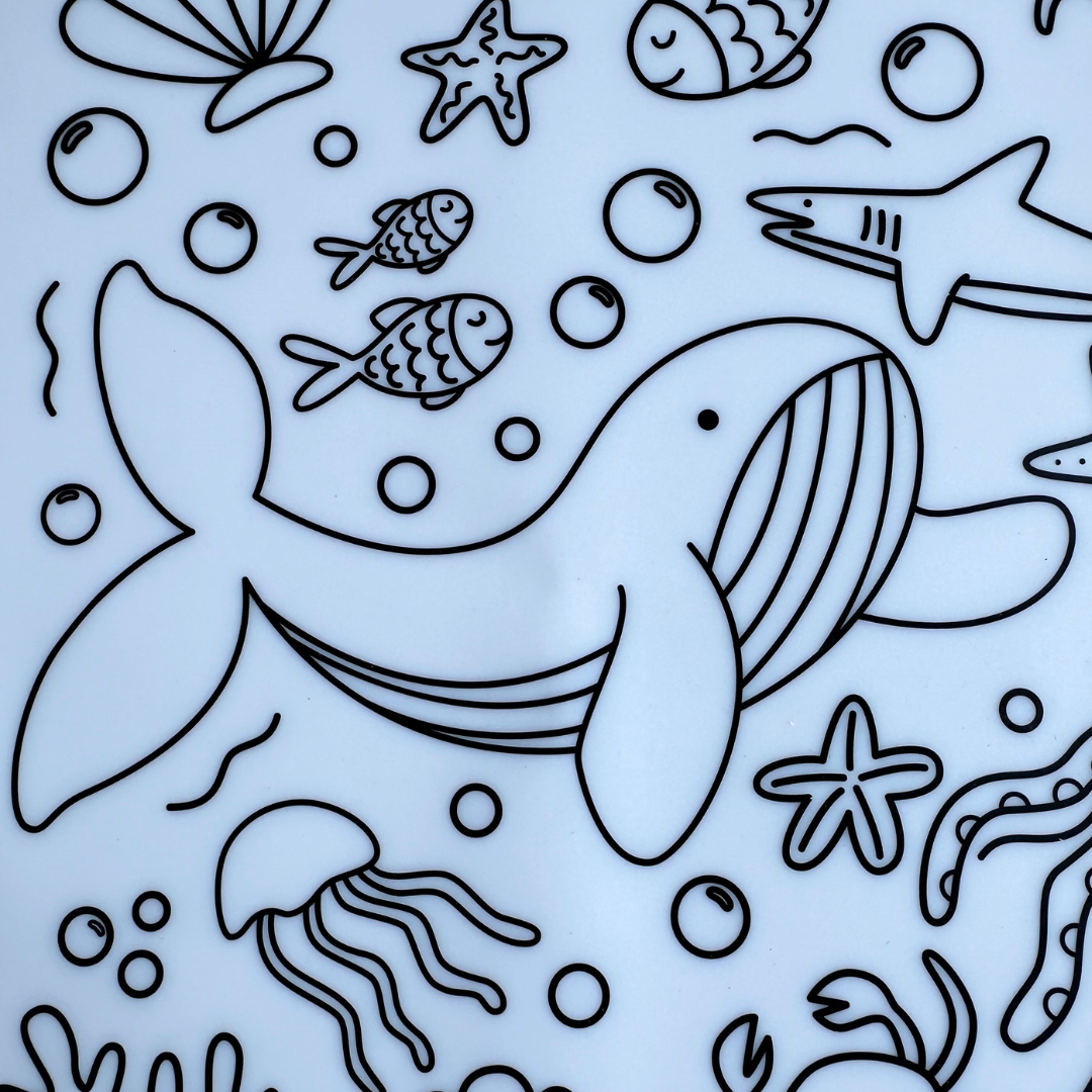 Reusable Silicone Coloring Mat for Kids - Under The Sea