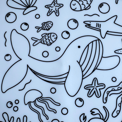 Reusable Silicone Coloring Mat for Kids - Under The Sea