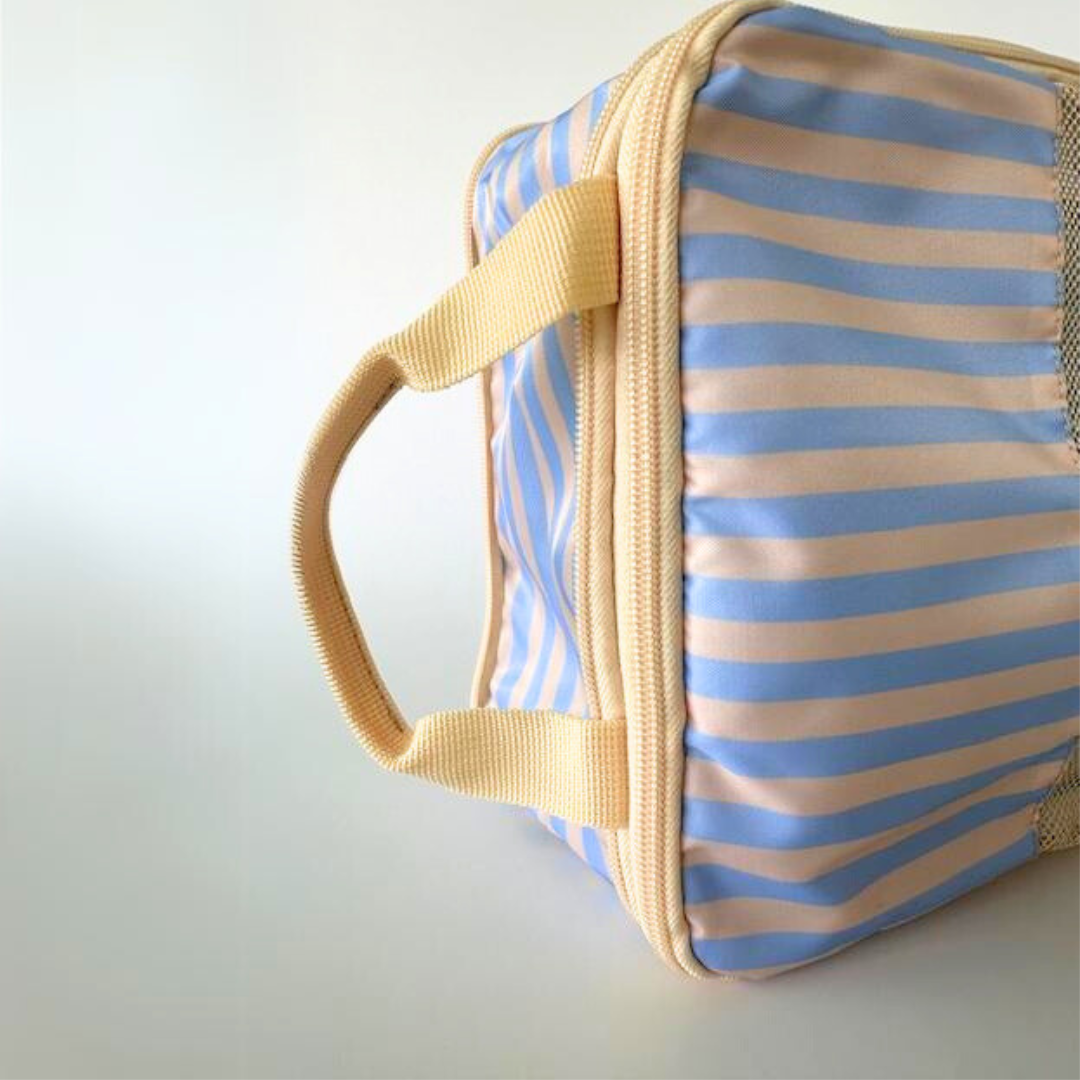 Eco-Friendly Compression Packing Cubes Set - Periwinkle Stripe