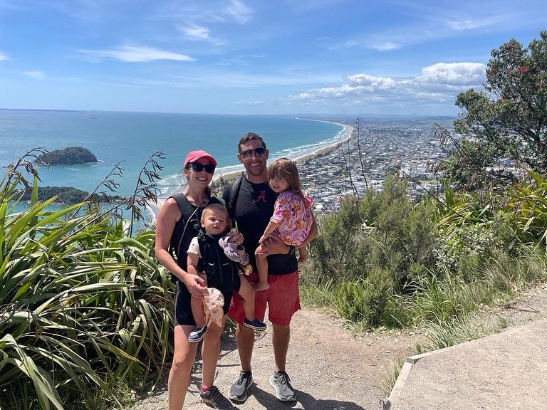 TrekSet Founder with Family on a hike in New Zealand