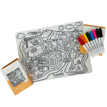 Reusable Silicone Coloring Mat for Kids - Busy Town