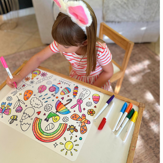Spring Time Silicone Coloring Mat - Reusable Easter & Spring Activity